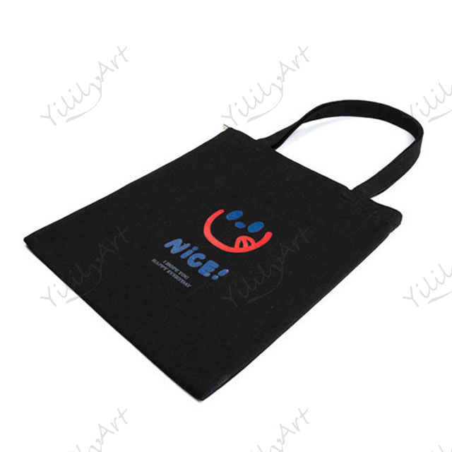 Wholesale YililyArt Handmade Custom Reusable Shopping Logo Cotton Bag Tote Bag