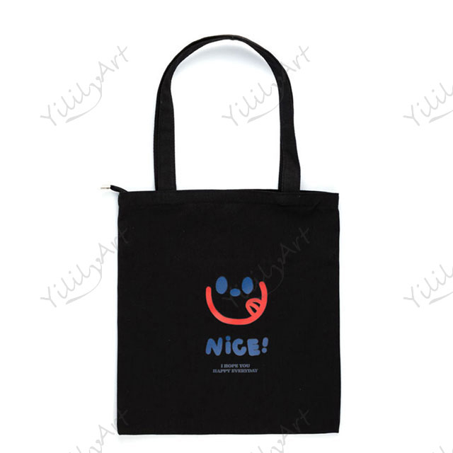 Wholesale YililyArt Handmade Custom Reusable Shopping Logo Cotton Bag Tote Bag