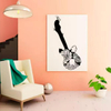 Metal Wall Decor Black Guitar Handmade