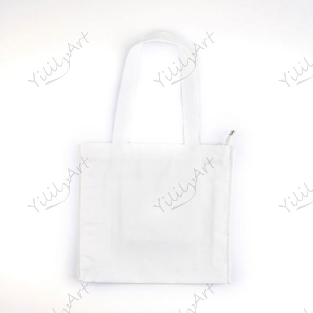 Wholesale YililyArt Handmade Nature Color Cotton Canvas Fashion Canvas Shopping Bag