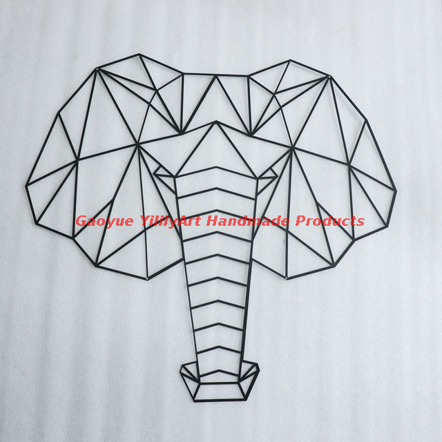 Metal Wall Decor Black Elephant Hanging 