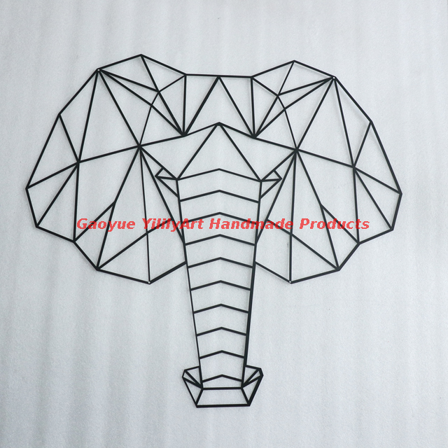 Metal Wall Decor Black Elephant Hanging 