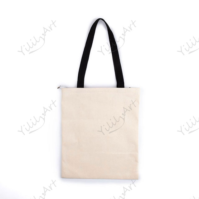 Wholesale YililyArt Handmade Cream Color Student Bag Cotton Canvas Tote Bags Custom Tote Bag with Logo