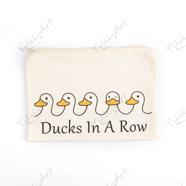 Wholesale YililyArt Handmade Eco Friendly Custom Cotton Nature Zipper Pouch