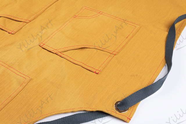 Wuxi Yililyart Cotton Canvas Cross Back Yellow Apron