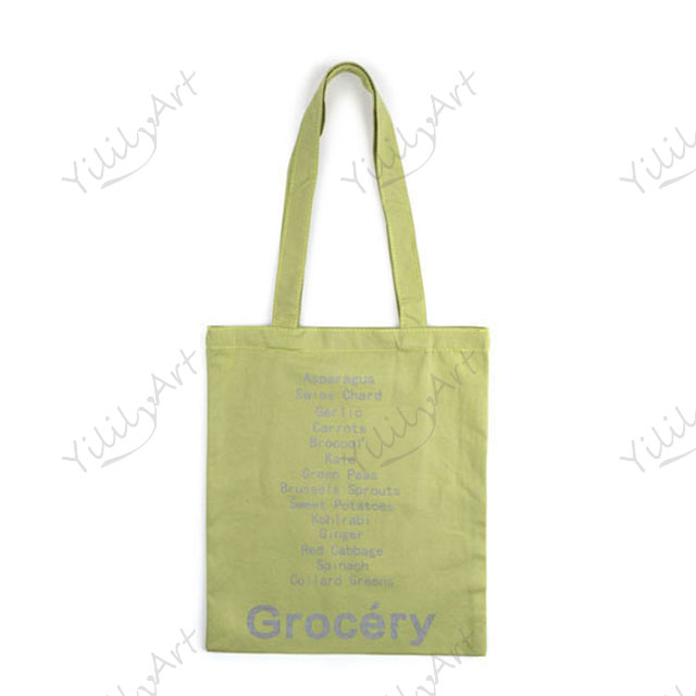 Wholesale YililyArt Handmade Avocado Color Cotton Canvas Tote Bags with Custom Logo Printed
