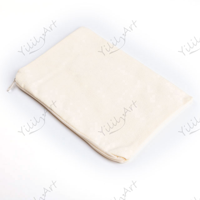 Wholesale YililyArt Handmade Eco Friendly Custom Cotton Nature Zipper Pouch