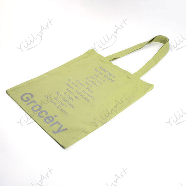 Wholesale YililyArt Handmade Avocado Color Cotton Canvas Tote Bags with Custom Logo Printed