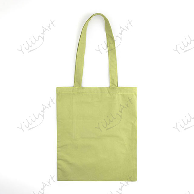 Wholesale YililyArt Handmade Avocado Color Cotton Canvas Tote Bags with Custom Logo Printed